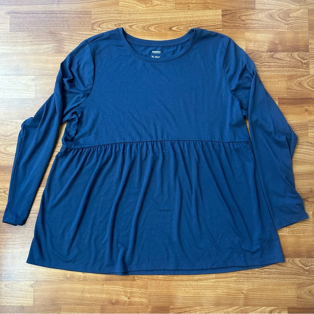 4/$15 Sonoma maternity blue top